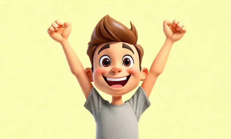 Bir kişi, yumruğu havada, özgüvenle "Ben yapabilirim!" dercesine motive bir duruş sergiliyor.