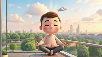 Duygusal zeka ve stres yönetimi ile sakin kalma yollarını anlatan görsel. Zihinsel denge ve huzur.